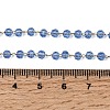 304 Stainless Steel with Glass Faceted Rondelle Bead Handmade Link Chain Birth Stone Necklaces for Women NJEW-G195-01G-07-5