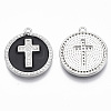 Brass Micro Pave Cubic Zirconia Pendants KK-R130-035-01P-NF-2