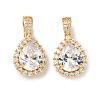Brass Micro Pave Cubic Zirconia Pendants KK-Z139-09G-02-1