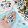 20Pcs 4 Styles 1-Hole Zinc Alloy Shank Buttons BUTT-OC0001-63-3