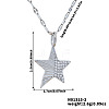 Elegant and Stylish Brass Sparkling Clear Cubic Zirconia Star Pendant Necklaces for Women BI4954-2-1