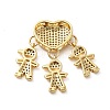 Rack Plating Brass Micro Pave Cubic Zirconia Pendants KK-E072-01G-2