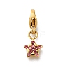 Star 304 Stainless Steel Rhinestone Pendants Decoration STAS-R159-57G-05-1