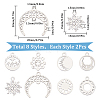 SUNNYCLUE 16Pcs 8 Style 304 Stainless Steel Charms STAS-SC0008-36-1-2