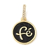 Brass Micro Pave Clear Cubic Zirconia & Enamel Pendants CU-CBA6938-18G-01-1