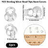 6Pcs 925 Sterling Silver Bead Tips Knot Covers STER-BBC0002-24-2