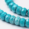 Dyed Faceted Natural Magnesite Rondelle Beads Strands G-F258-05B-1