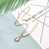 Electroplate Cowrie Shell Pendant Necklace for Girl Women NJEW-JN03679-3