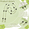 2Pcs Alloy Black Enamel Flower Link Purse Chains AJEW-PH0012-25-3
