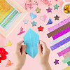 Globleland 3 Bags 3 Style Glitter Star Origami Papers DIY-GL0005-06-6