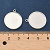 Flat Round Brass Pendant Cabochon Settings KK-K414-14G-S-3