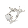 Star Zinc Alloy Rhinestone Open Cuff Ring LS-RJEW-Z048-02P-02-1