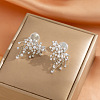 Brass Micro Pave Cubic Zirconia Stud Earrings PW-WG8F7BD-01-1