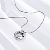 304 Stainless Steel Ring Pendant Snake Chain Necklaces NJEW-U026-06P-2