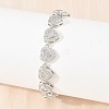 Brass Pave Cubic Zirconia Heart Tennis Bracelets for Women KK-CBA68DA-09P-01-2