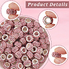 80Pcs Polymer Clay Rhinestone European Large Hole Beads with Silver Color Plated Brass Cores FPDL-LT0001-02C-4