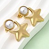 201 Stainless Steel ABS Plastic Pearl Stud Earrings EJEW-Z151-13G-05-1