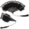 Plastic & Feather Fan Staves Design AJEW-WH20064-47A-1