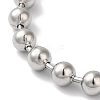 Non-Tarnish 304 Stainless Steel Beads Ball Chain Bracelets for Women BJEW-B092-01A-P-2