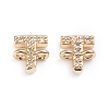 Brass Micro Pave Cubic Zirconia Links Connectors ZIRC-I042-16G-T-1