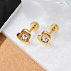 Heart Crystal Rhinestone Ear Fake Plugs EJEW-H105-21G-C-1