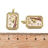 Brass Micro Pave Cubic Zirconia Pendants with Enamel KK-Z114-01G-4