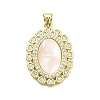 Brass Brass Micro Pave Cubic Zirconia Pendants KK-C087-04G-1