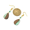 Resin & Walnut Wood Teardrop Dangle Earrings EJEW-JE05445-01-2