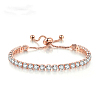 Brass Micro Pave Clear Cubic Zirconia Slider Bracelets for Women WG7A039-01-3