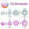 SUPERFINDINGS 10 Strands 10 Style Transparent Glass Beads Strands GLAA-FH0001-74-2