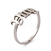 304 Stainless Steel Constellation Open Cuff Ring for Women RJEW-C035-01F-P-1