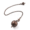 Brass Dowsing Pendulum Big Pointed Round Pendants KK-H491-03R-1