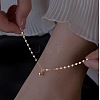 Alloy Round Charm Dapped Chains Anklets WGFEED8-03-1