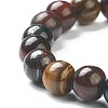 Natural Tiger Eye Beaded Stretch Bracelets BJEW-D446-C-43-3