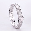 Brass Micro Pave Clear Cubic Zirconia Bangles for Women FS-WG2EB50-01-1