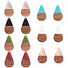 14Pcs 7 Styles Opaque Resin & Transparent Foil Resin Pendants RESI-SZ0001-81-1