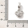 Brass Clear Cubic Zirconia European Dangle Charms KK-C072-43P-3