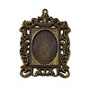 Rectangle Tibetan Style Alloy Big Pendant Cabochon Settings X-PALLOY-K109-77AB-NR-1