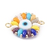 Evil Eye Lampwork Beads Link Connector PALLOY-JF00648-2