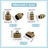 120Pcs 3 Styles CCB Plastic with Alloy Cord Ends FIND-WR0013-11-2