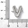 Brass Micro Pave Cubic Zirconia Letter Links KK-I717-04V-P-3