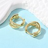 Rack Plating Brass Criss Cross Hoop Earrings for Women EJEW-B014-15G-5