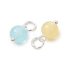 Dyed Natural Selenite Pendants PALLOY-JF05224-02-3
