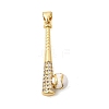 Brass Micro Pave Clear Cubic Zirconia Pendants KK-Z150-17G-1