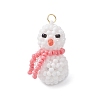 Glass Seed Beaded Snowman Pendants PALLOY-MZ01007-02-1