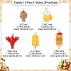 10Pcs 5 Styles Opaque Resin Imitation Food Pendants RESI-YW0003-24-3