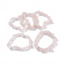 Natural Rose Quartz Stretch Bracelets BJEW-G615-03