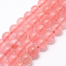 Cherry Quartz Glass Bead Strands G-G735-44-8mm