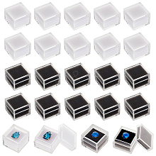 Olycraft 24Pcs 2 Colors Square Transparent Plastic Loose Diamond Box CON-OC0001-53