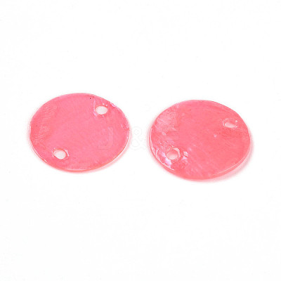 Dyed Natural Capiz Shell Disc Links Connector Charms SSHEL-WH0006-01A-2-1